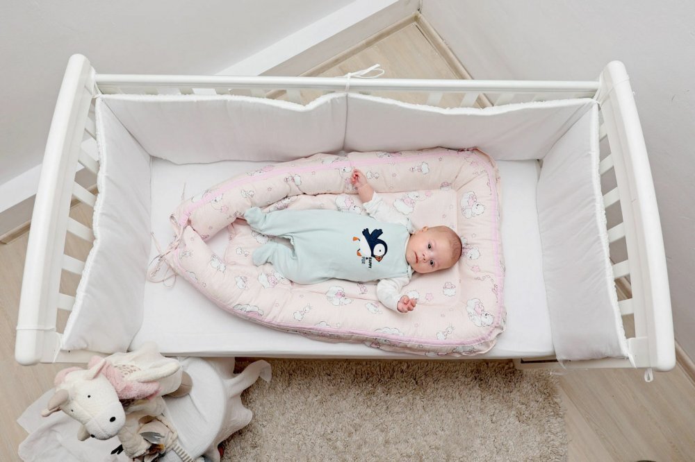 Kids Decor Baby Nest Ursuletul Martinica roz culcus bebelus pentru dormit reversibil multifunctional 100 x 60 cm