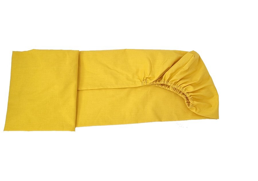 Kids Decor Cearceaf cu elastic din bumbac Mustariu 60x85 cm