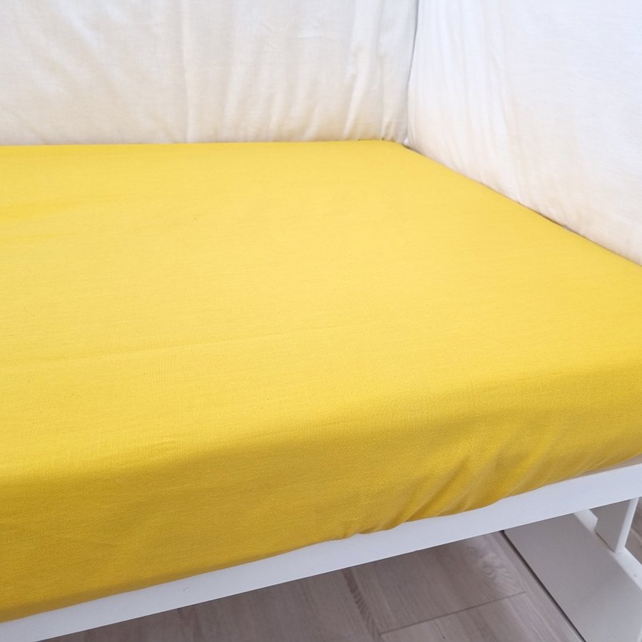 Kids Decor Cearceaf cu elastic din bumbac Mustariu 60x85 cm