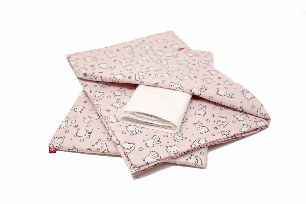 Kids Decor Lenjerie de pat pentru copii 4 piese Baby Bear roz 70x110 cm 100x135 cm