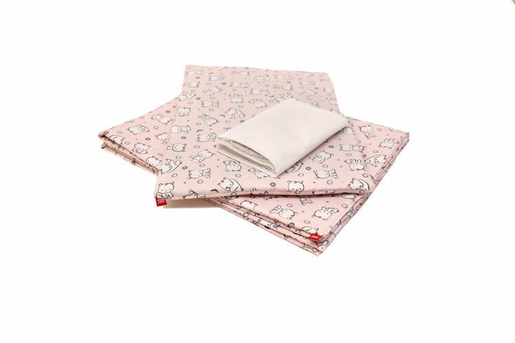 Kids Decor Lenjerie de pat pentru copii 4 piese Baby Bear roz 70x110 cm 100x135 cm