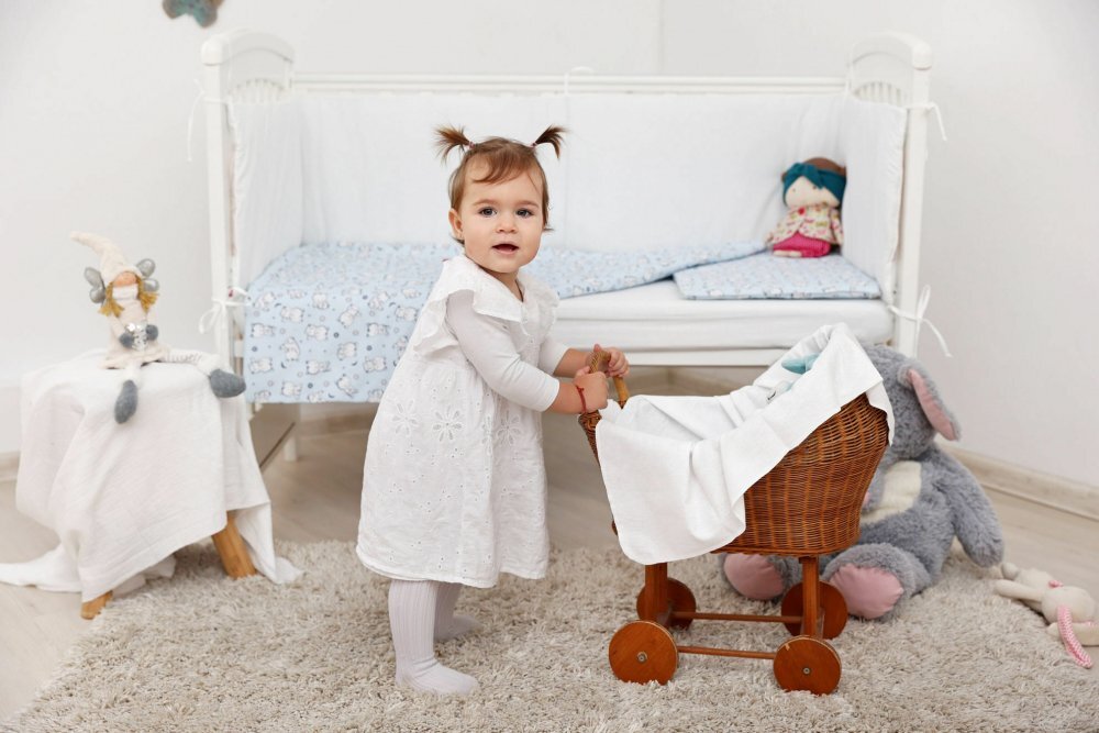Kids Decor Lenjerie pat copii 3 piese Baby Bear albastru KidsDecor din bumbac 70x120 cm 75x100 cm