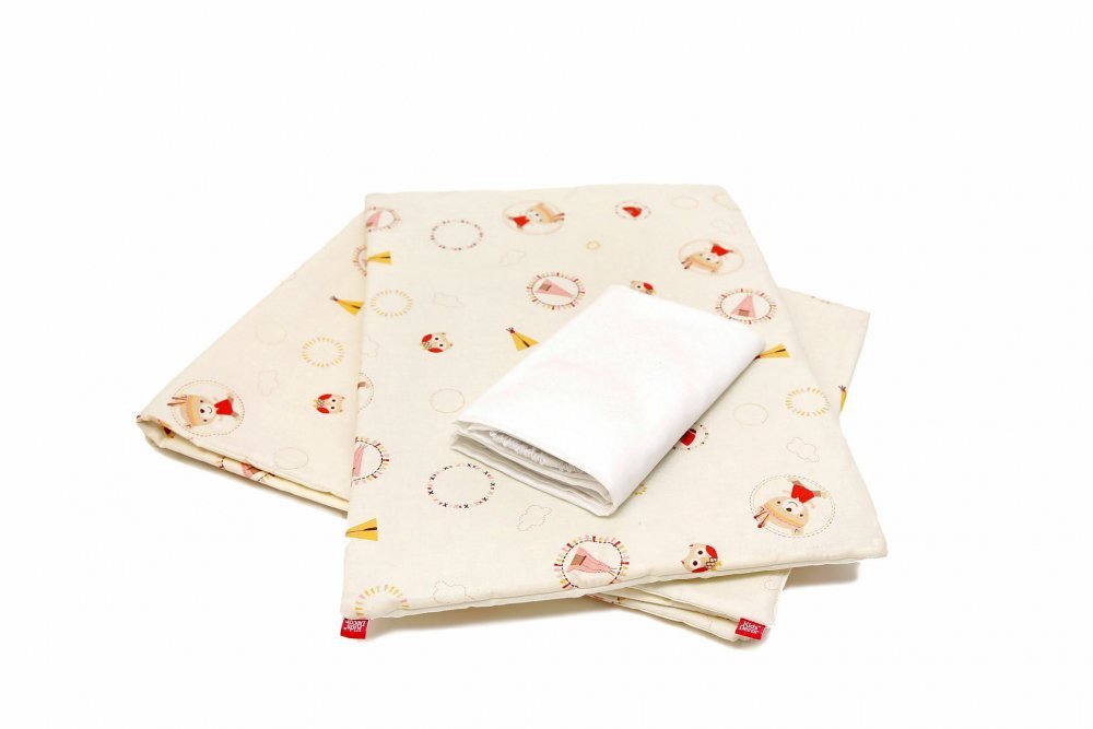 Kids Decor Lenjerie pat copii 4 piese Mici Indieni KidsDecor din bumbac 63x127 cm 110x125 cm