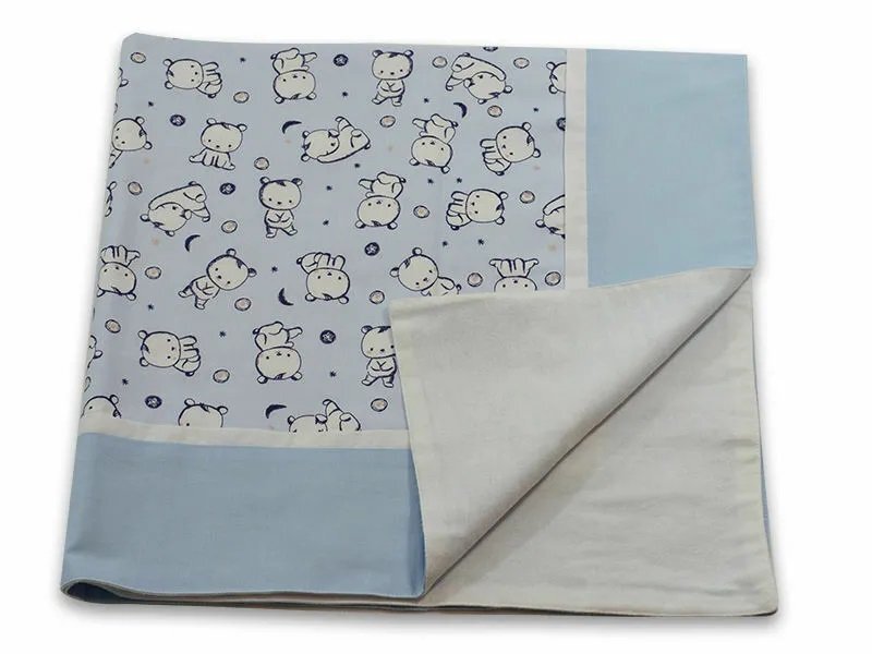 Kids Decor Paturica Baby Bear albastru KidsDecor cu spate finet 80x80 cm