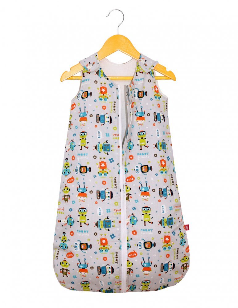 Kids Decor Sac de dormit copii 0.5 tog KidsDecor Robot Friends din bumbac 110 cm