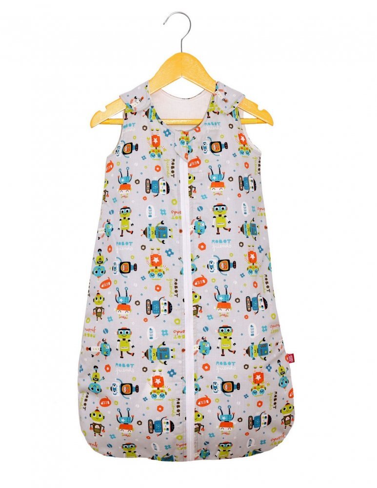 Kids Decor Sac de dormit copii 0.5 tog KidsDecor Robot Friends din bumbac 110 cm