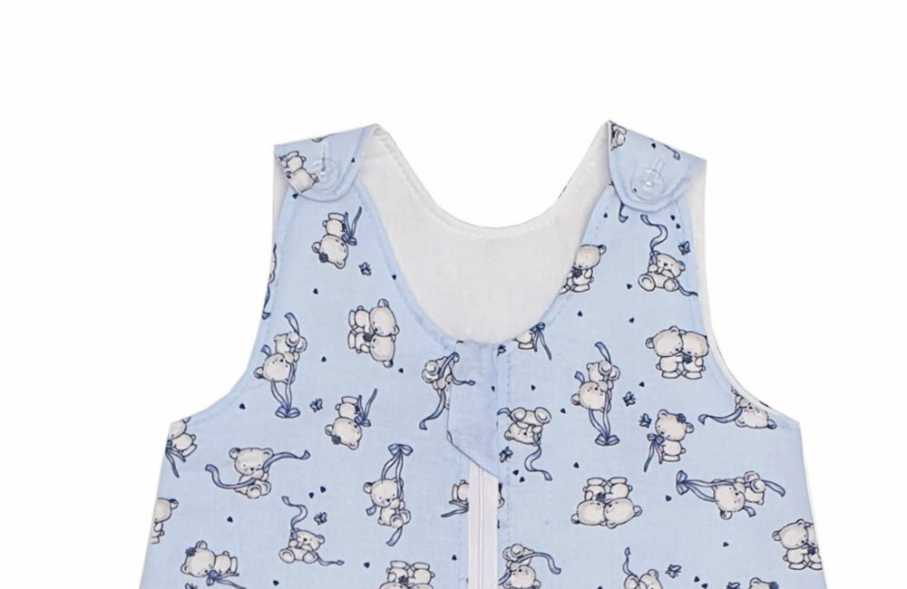 Kids Decor Sac de dormit copii 0.8 tog KidsDecor Loving Bear Blue din bumbac 95 cm