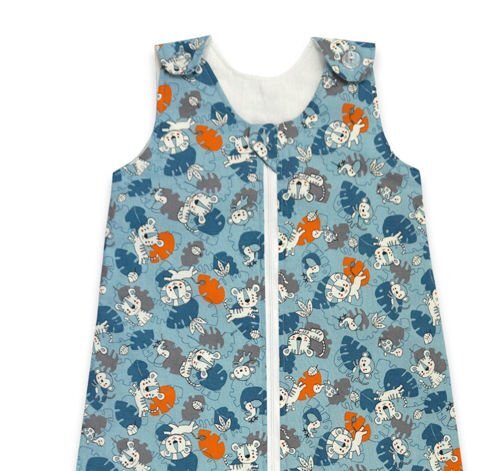 Kids Decor Sac de dormit copii 0.8 tog KidsDecor Tiger Jungle din bumbac 60 cm
