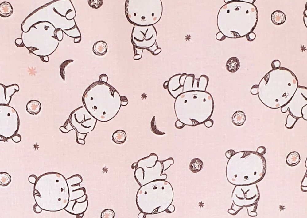 Kids Decor Sac de dormit copii 1.5 tog Baby Bear roz din bumbac 110 cm