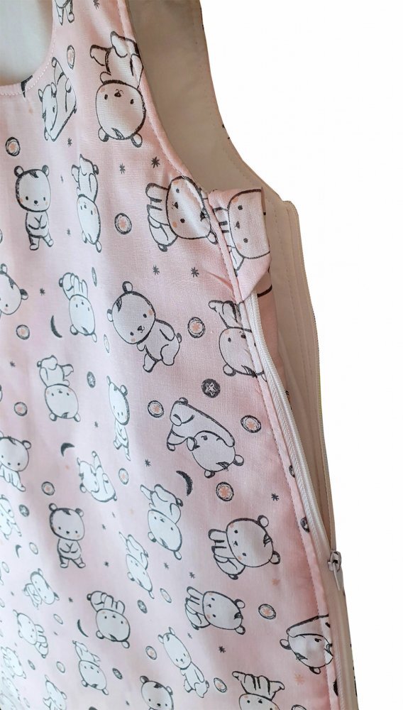 Kids Decor Sac de dormit copii 1.5 tog Baby Bear roz din bumbac 110 cm