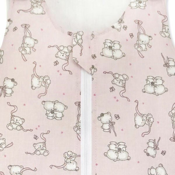 Kids Decor Sac de dormit copii 1.5 tog Loving Bear Pink din bumbac 60 cm