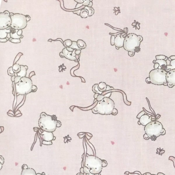 Kids Decor Sac de dormit copii 1.5 tog Loving Bear Pink din bumbac 60 cm