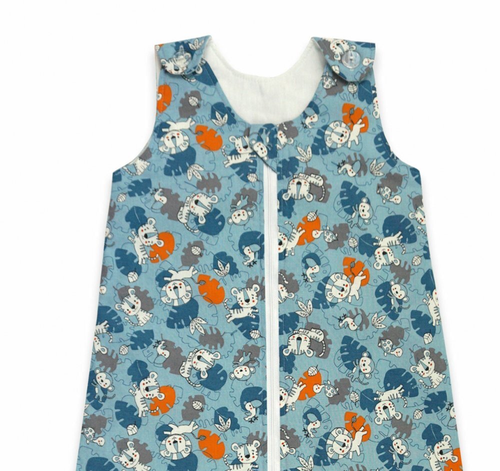 Kids Decor Sac de dormit copii 1.5 tog Tiger Jungle din bumbac 95 cm