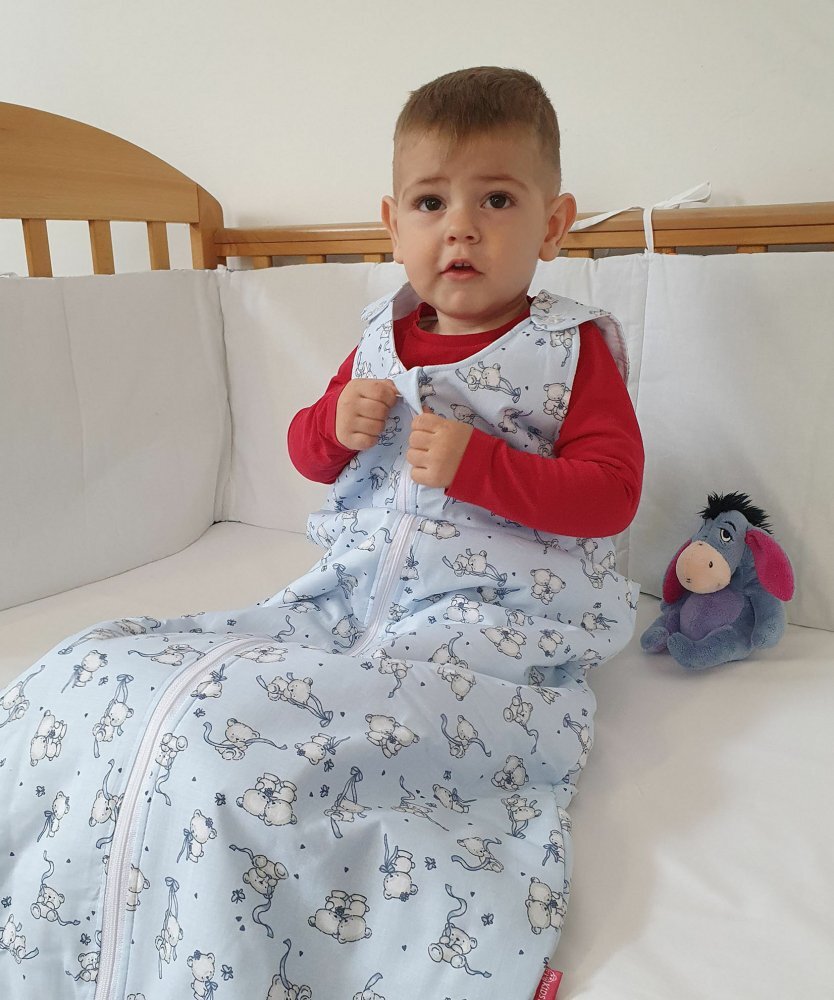 Kids Decor Sac de dormit copii 2.5 tog KidsDecor Loving Bear Blue din bumbac 130 cm