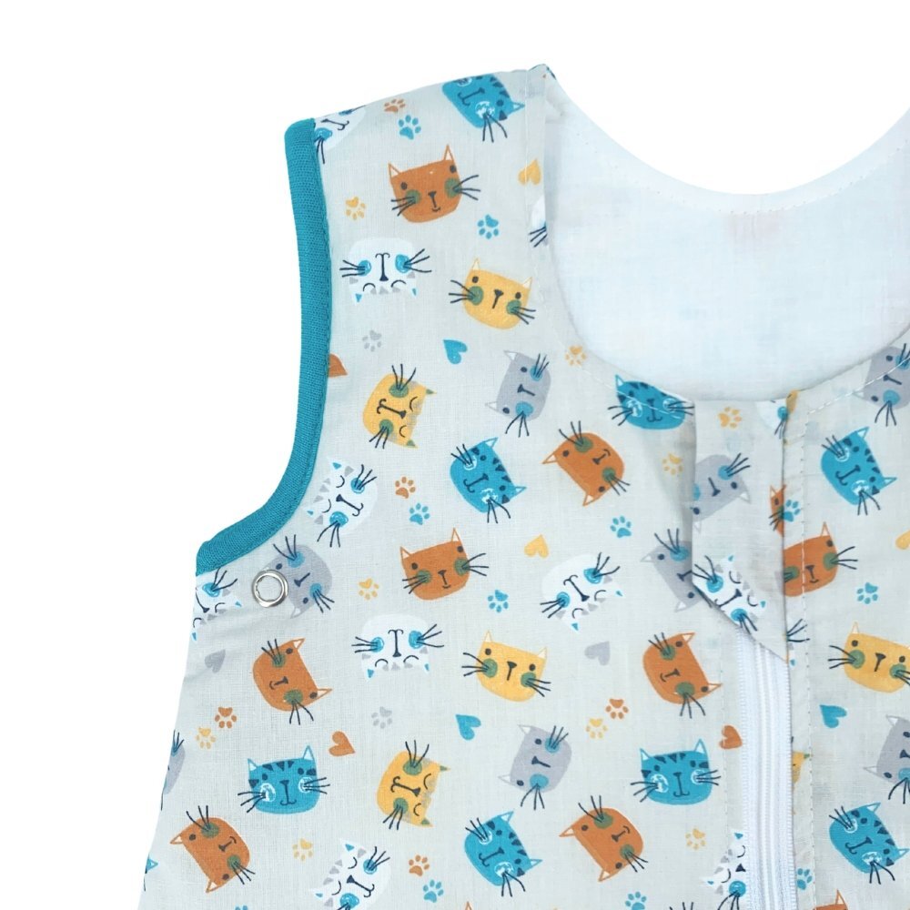 Kids Decor Sac de dormit copii KidsDecor 1.5 tog Miau Miau din bumbac 60 cm