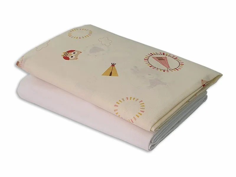 Kids Decor Set cearceafuri Mici indieni patut bebelus 60x85 cm cu elastic din bumbac