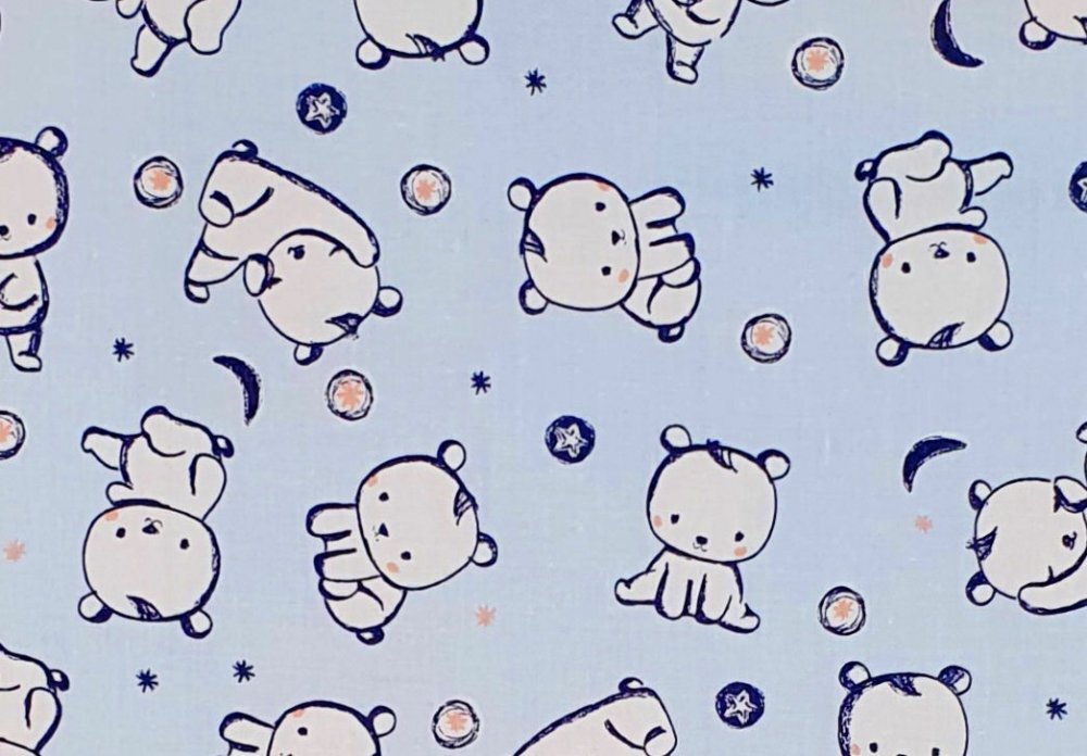 Kids Decor Set protectii patut din bumbac 60x120 cm Baby Bear albastru KidsDecor