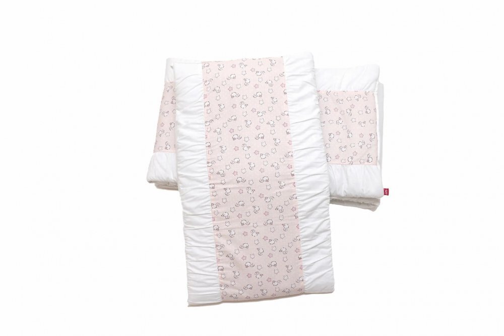 Kids Decor Set protectii patut din bumbac KidsDecor Pink Ducks 60x120 cm