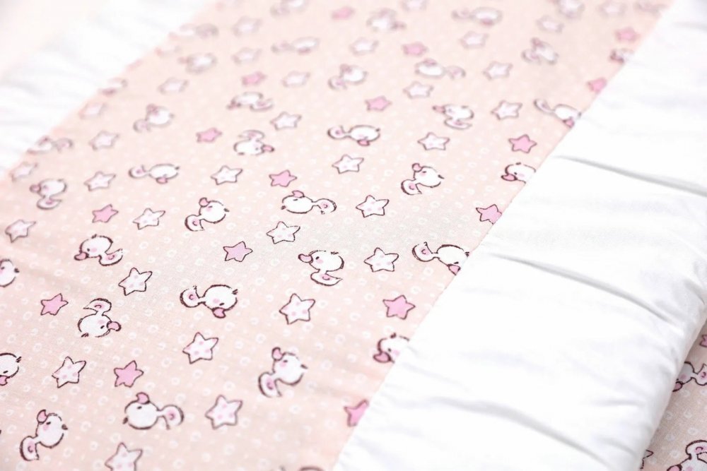 Kids Decor Set protectii patut din bumbac KidsDecor Pink Ducks 60x120 cm