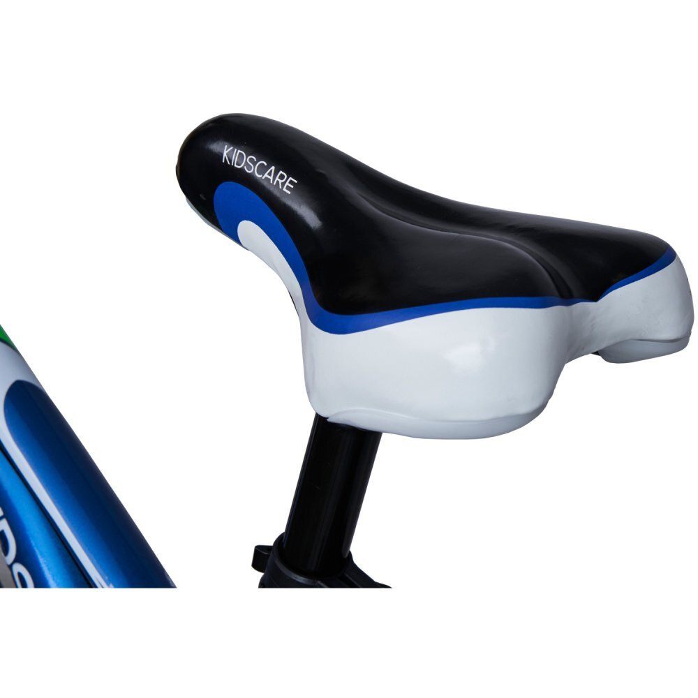 KidsCare Bicicleta pentru copii 2-4 ani HappyCycles 12 inch cu roti ajutatoare si frane pe disc albastru