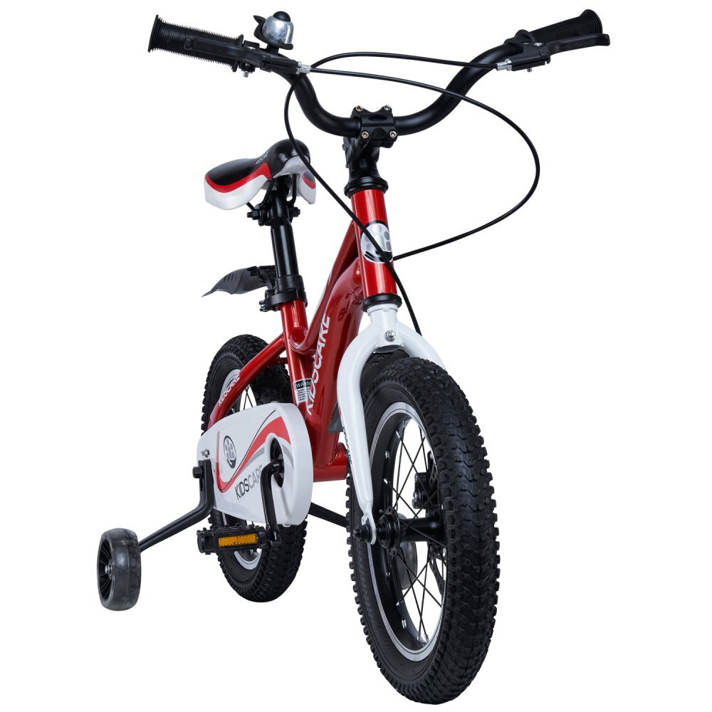 KidsCare Bicicleta pentru copii 2-4 ani HappyCycles 12 inch cu roti ajutatoare si frane pe disc rosu