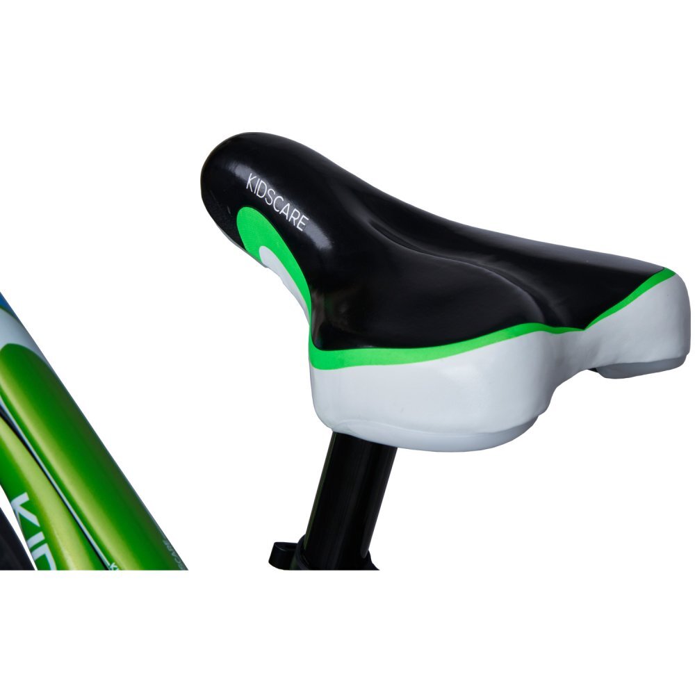 KidsCare Bicicleta pentru copii 2-4 ani HappyCycles 12 inch cu roti ajutatoare si frane pe disc verde