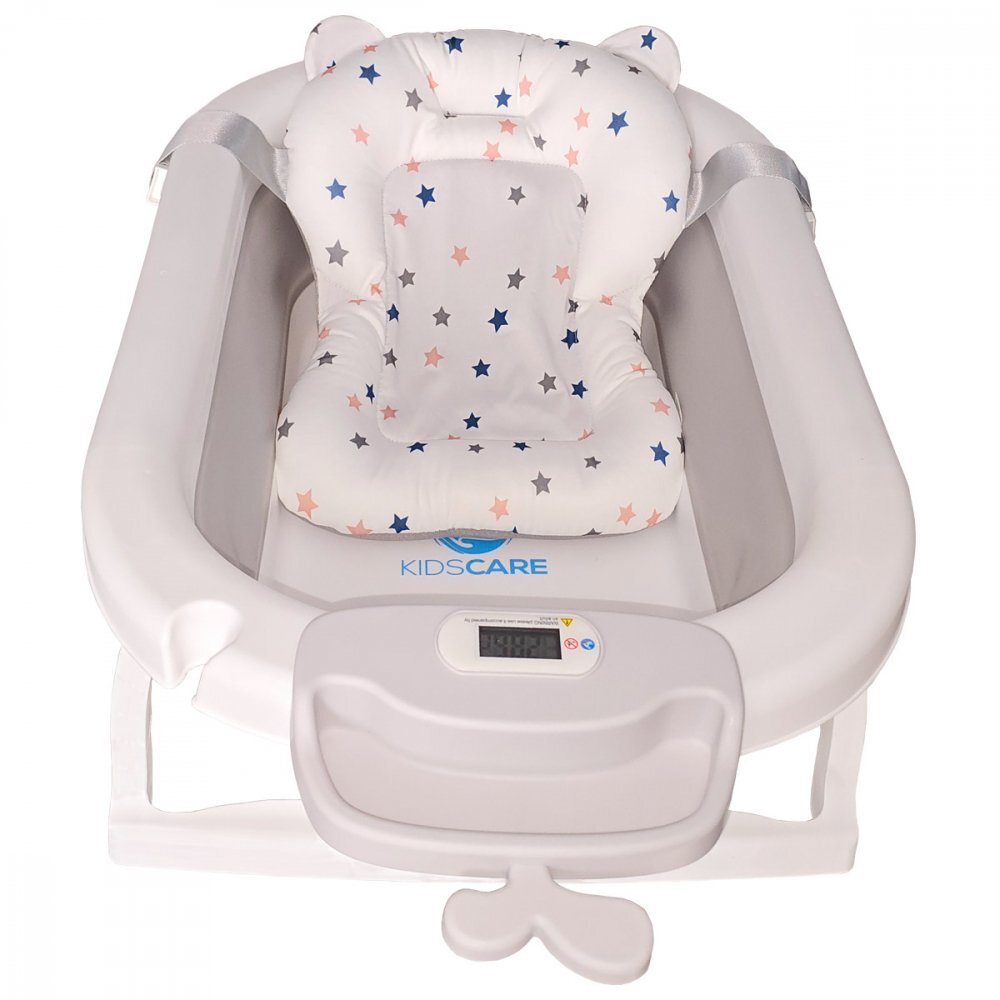 KidsCare Cadita pliabila Gri cu termometru perna reductor jucarii protectie cap cana pliabila