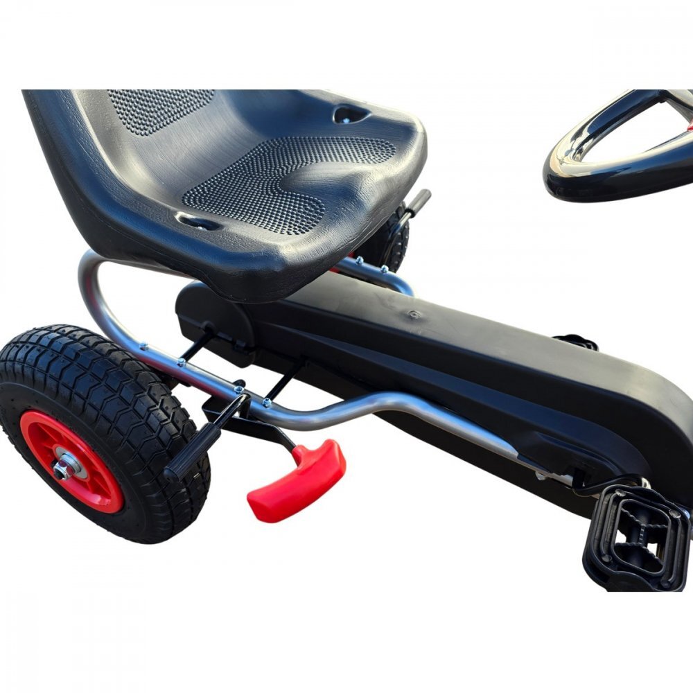 KidsCare Kart cu pedale pentru copii A05 rosu 3-6 ani roti gonflabile