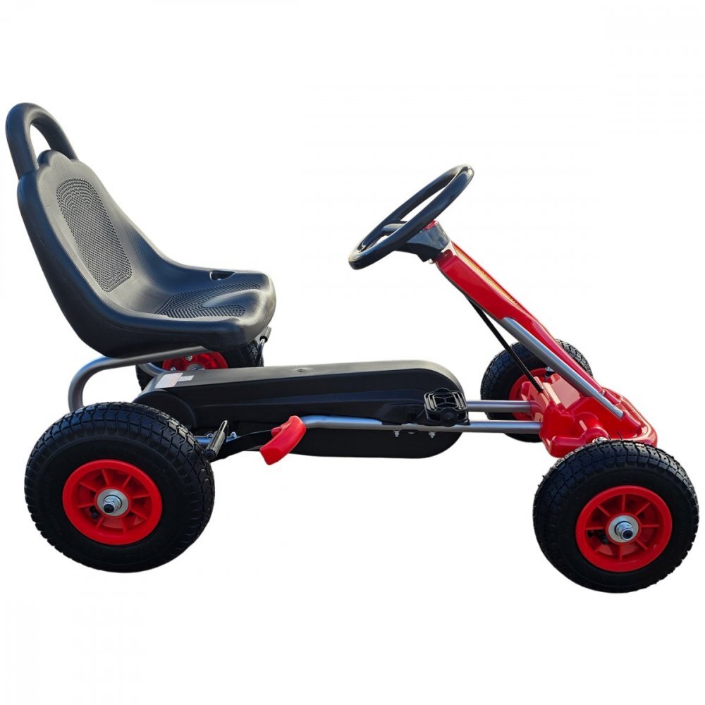 KidsCare Kart cu pedale pentru copii A05 rosu 3-6 ani roti gonflabile