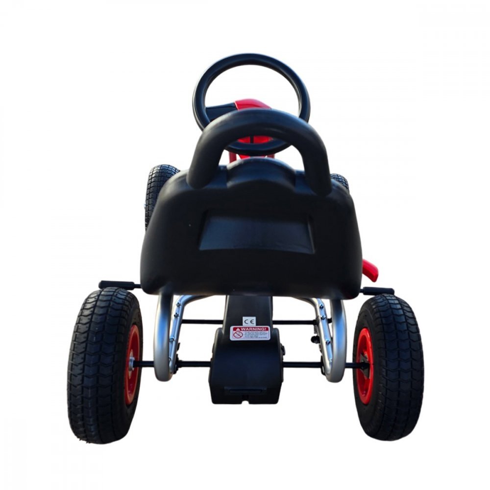 KidsCare Kart cu pedale pentru copii A05 rosu 3-6 ani roti gonflabile