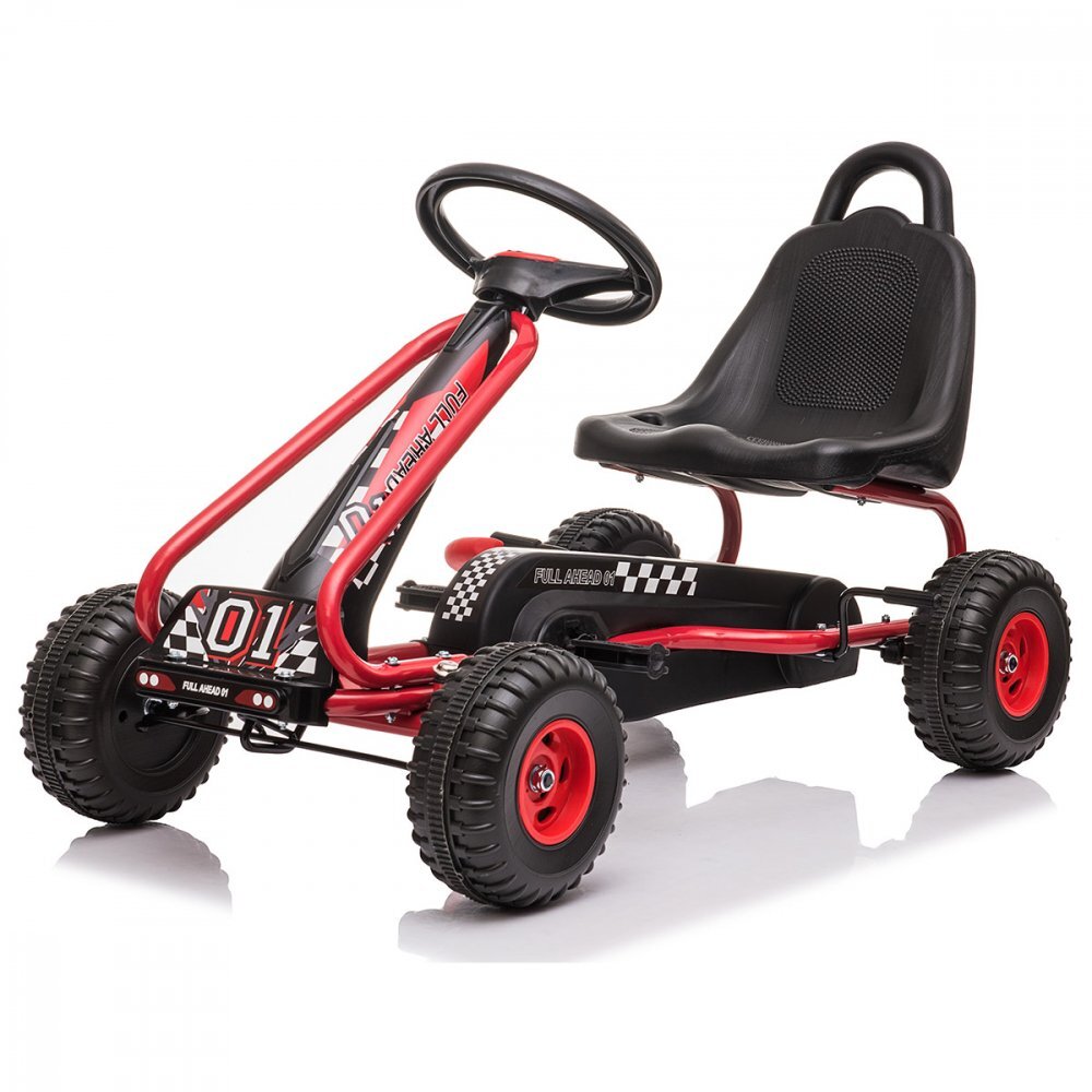 KidsCare Kart cu pedale pentru copii G201 rosu 3-6 ani scaun reglabil