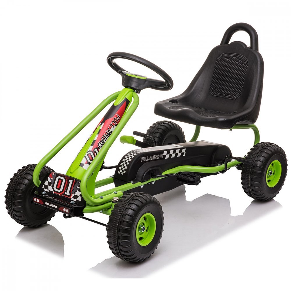 KidsCare Kart cu pedale pentru copii G201 verde 3-6 ani scaun reglabil