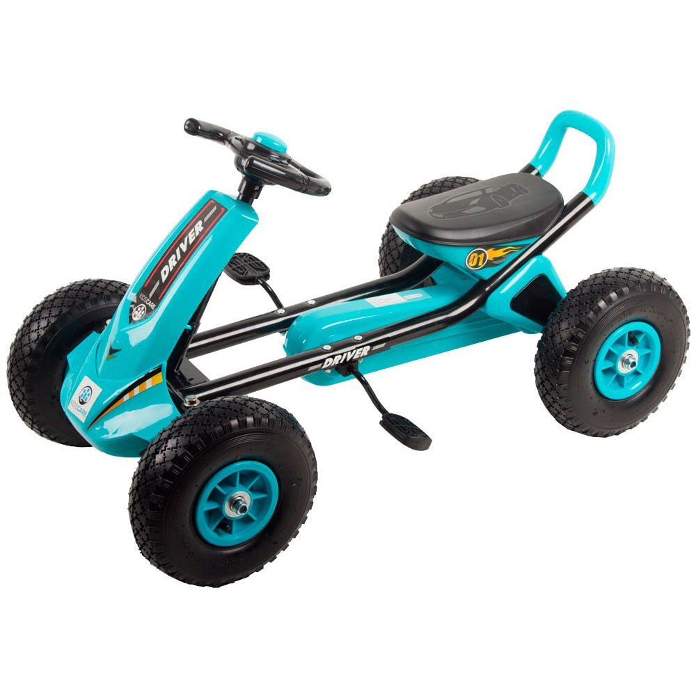 KidsCare Kart cu pedale si roti gonflabile Driver albastru