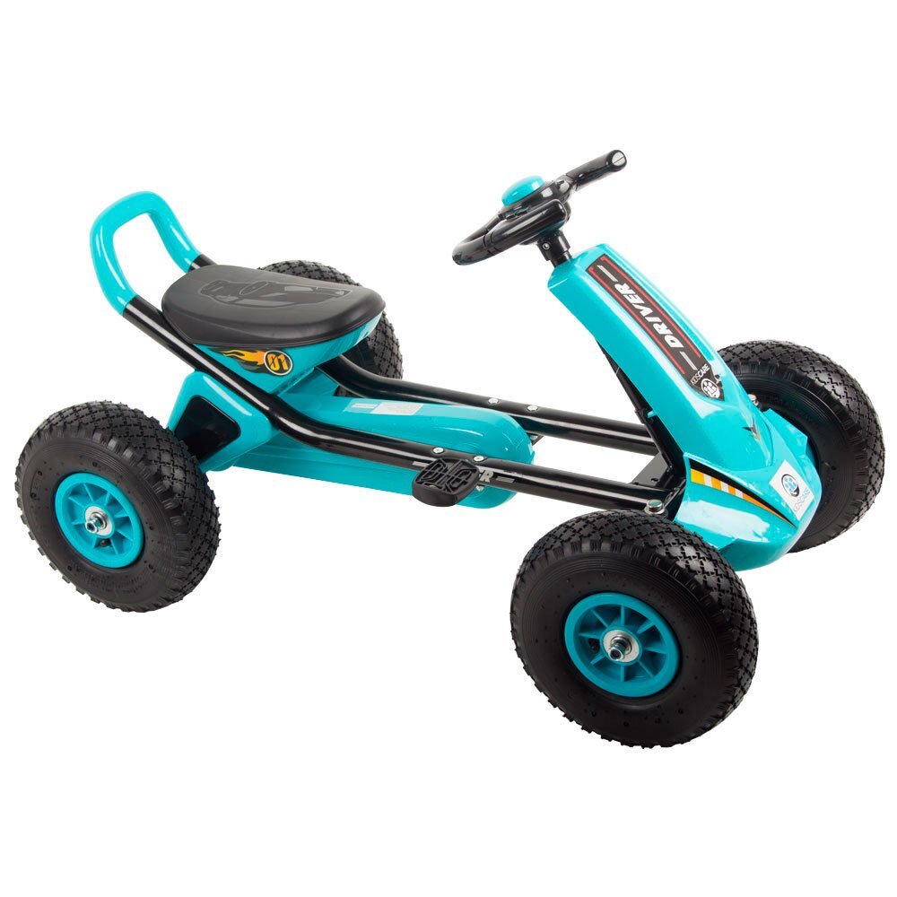 KidsCare Kart cu pedale si roti gonflabile Driver albastru