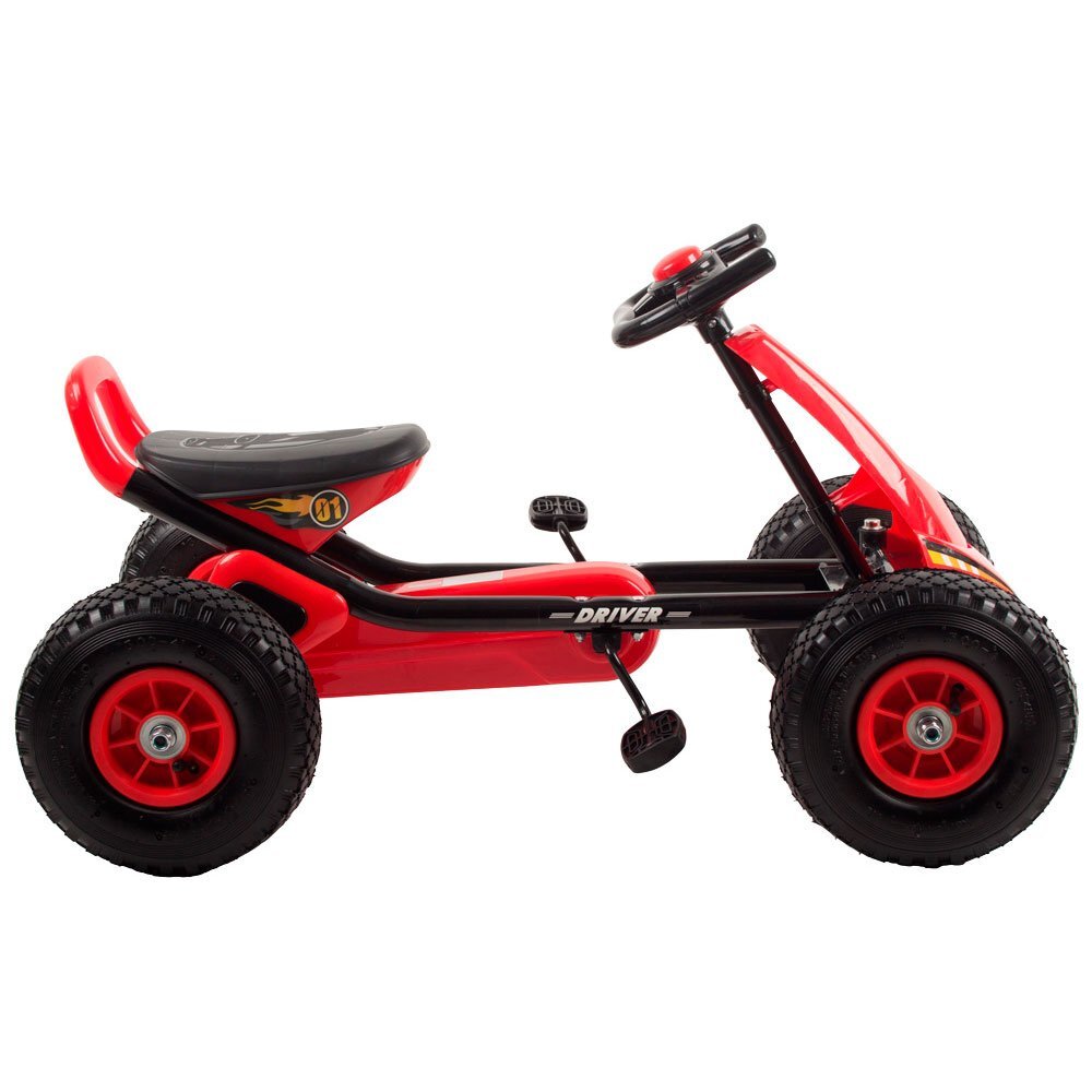 KidsCare Kart cu pedale si roti gonflabile Driver rosu