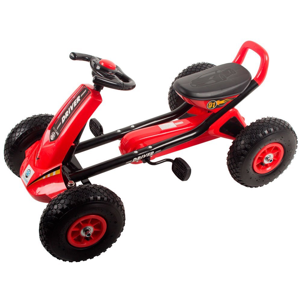 KidsCare Kart cu pedale si roti gonflabile Driver rosu