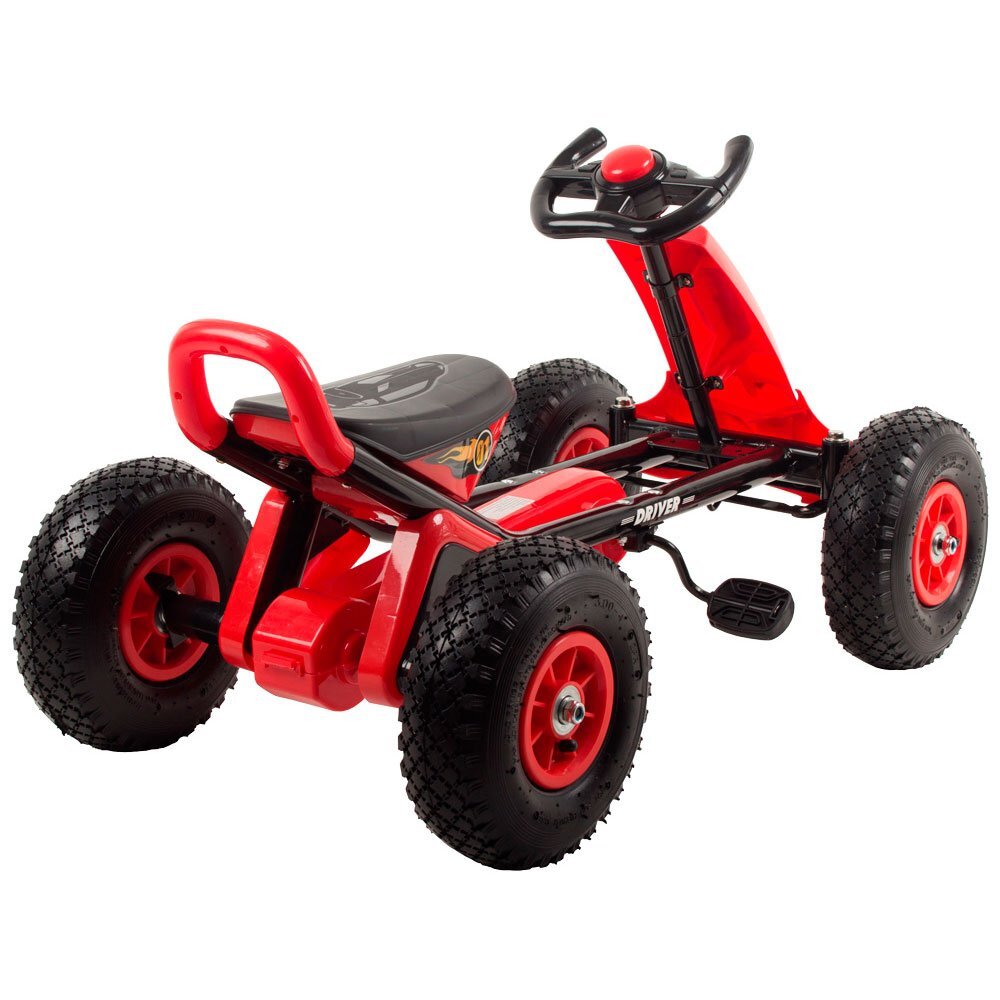 KidsCare Kart cu pedale si roti gonflabile Driver rosu