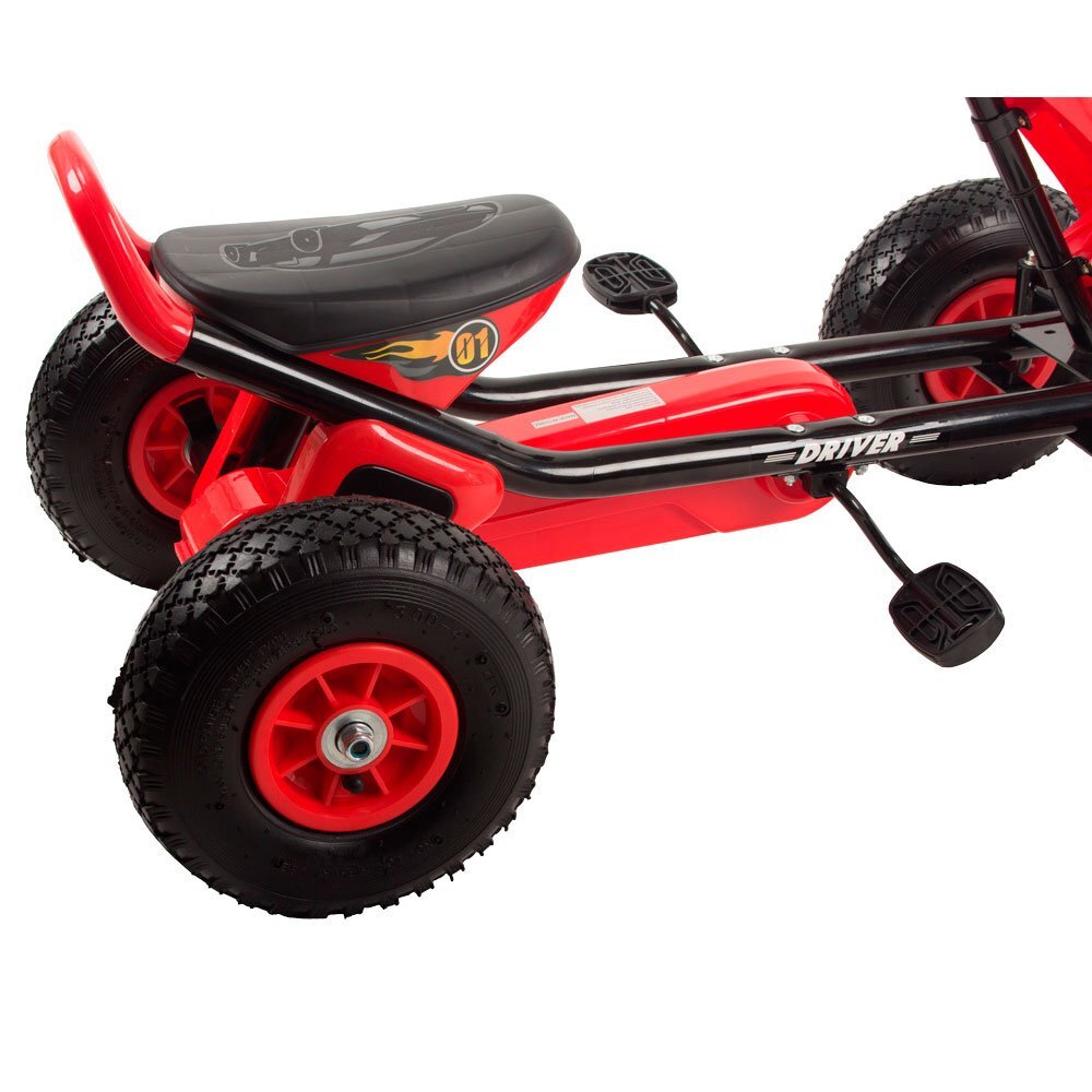 KidsCare Kart cu pedale si roti gonflabile Driver rosu
