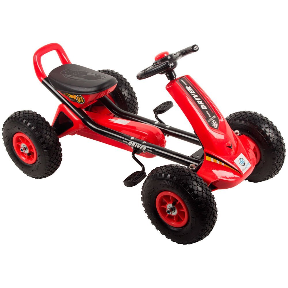KidsCare Kart cu pedale si roti gonflabile Driver rosu