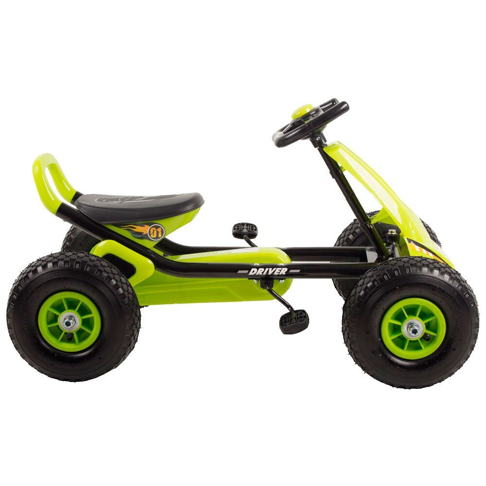 KidsCare Kart cu pedale si roti gonflabile Driver verde