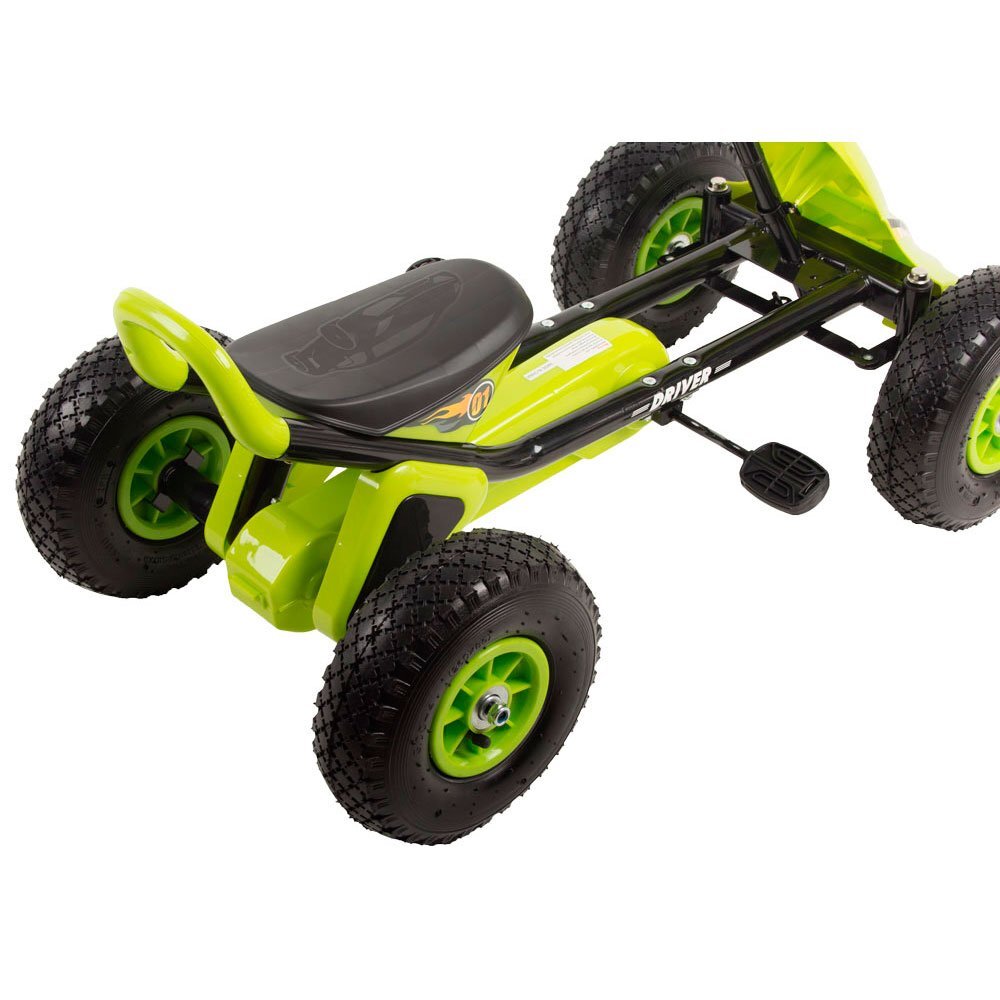 KidsCare Kart cu pedale si roti gonflabile Driver verde