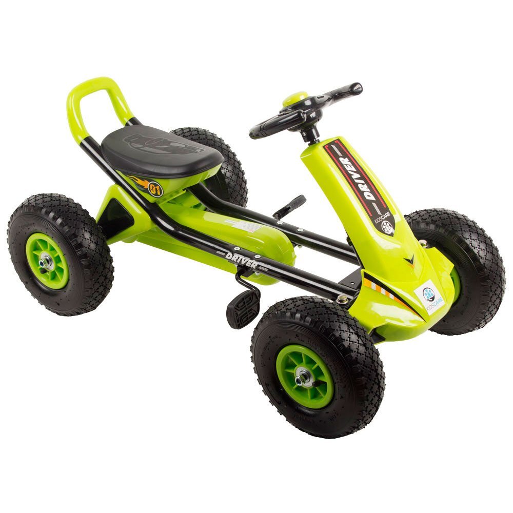 KidsCare Kart cu pedale si roti gonflabile Driver verde