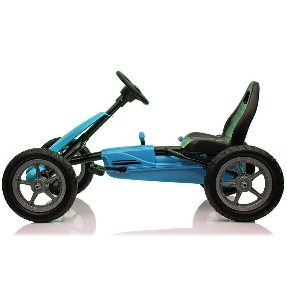 KidsCare Kart cu pedale si roti gonflabile Karera Albastru