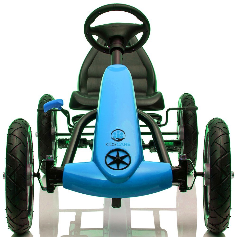 KidsCare Kart cu pedale si roti gonflabile Karera Albastru