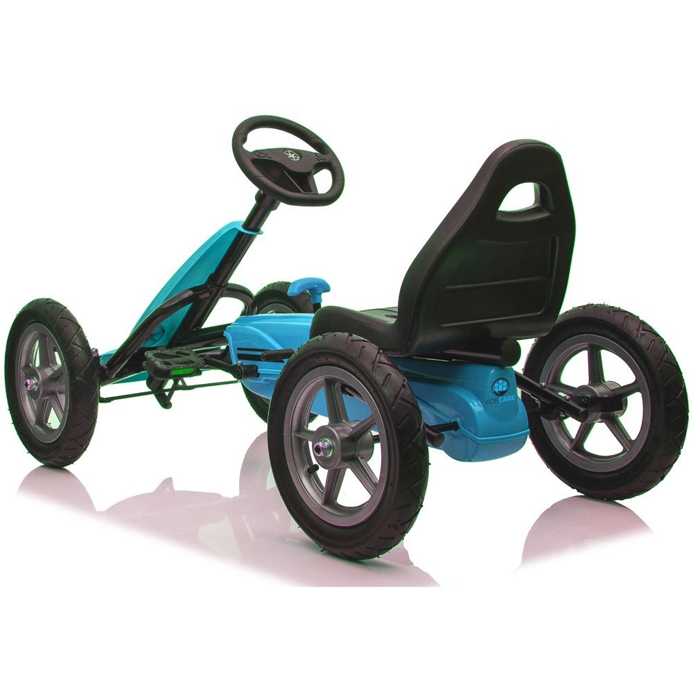 KidsCare Kart cu pedale si roti gonflabile Karera Albastru