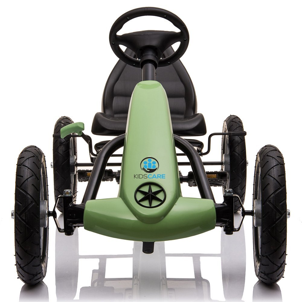 KidsCare Kart cu pedale si roti gonflabile Karera Verde