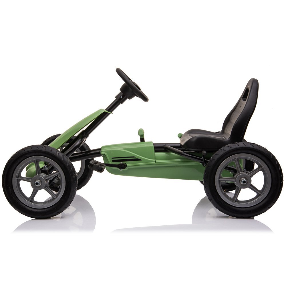 KidsCare Kart cu pedale si roti gonflabile Karera Verde