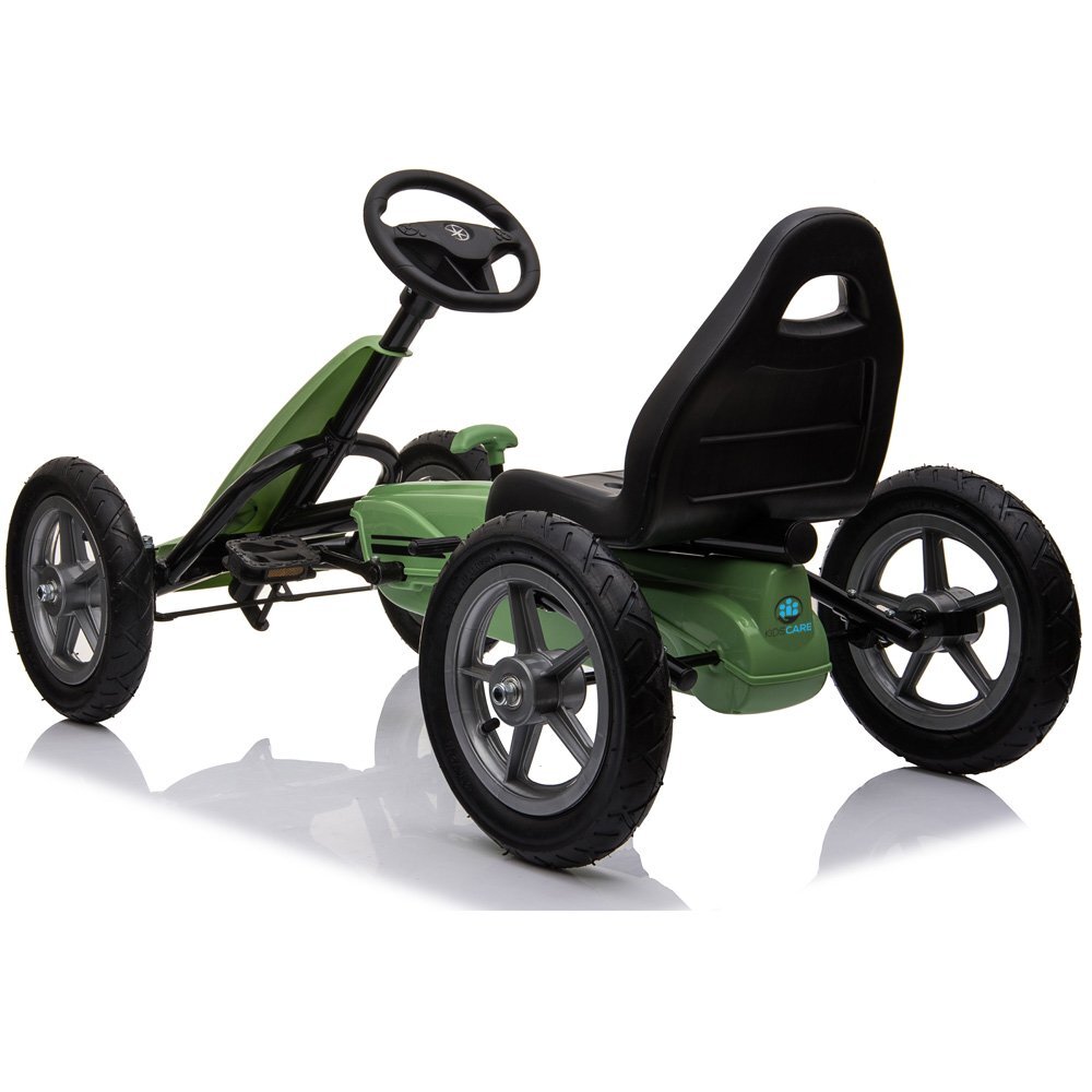 KidsCare Kart cu pedale si roti gonflabile Karera Verde