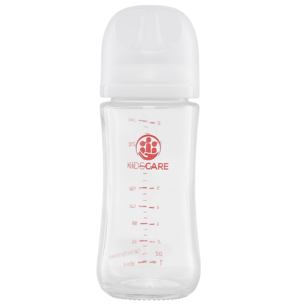 KidsCare Pachet 3 biberoane din sticla borosilicata cu tetina din silicon 3 x 240 ml