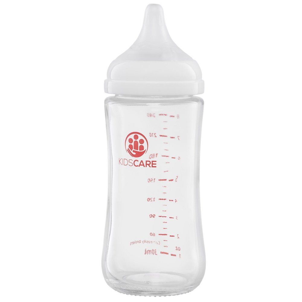 KidsCare Pachet 3 biberoane din sticla borosilicata cu tetina din silicon 3 x 240 ml